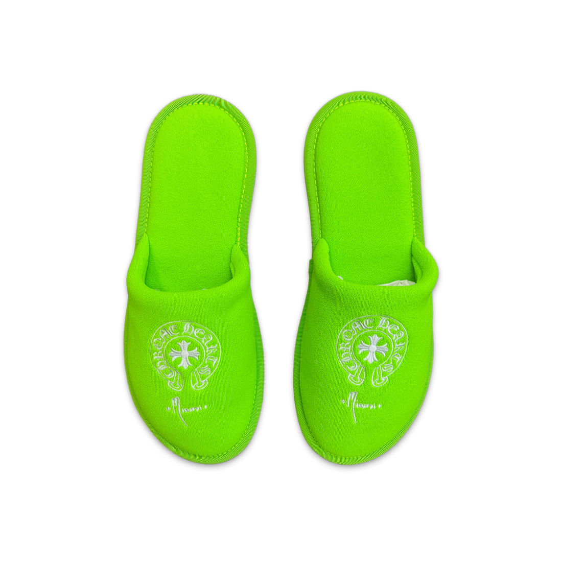 Chrome Hearts Green Miami Horseshoe Slippers