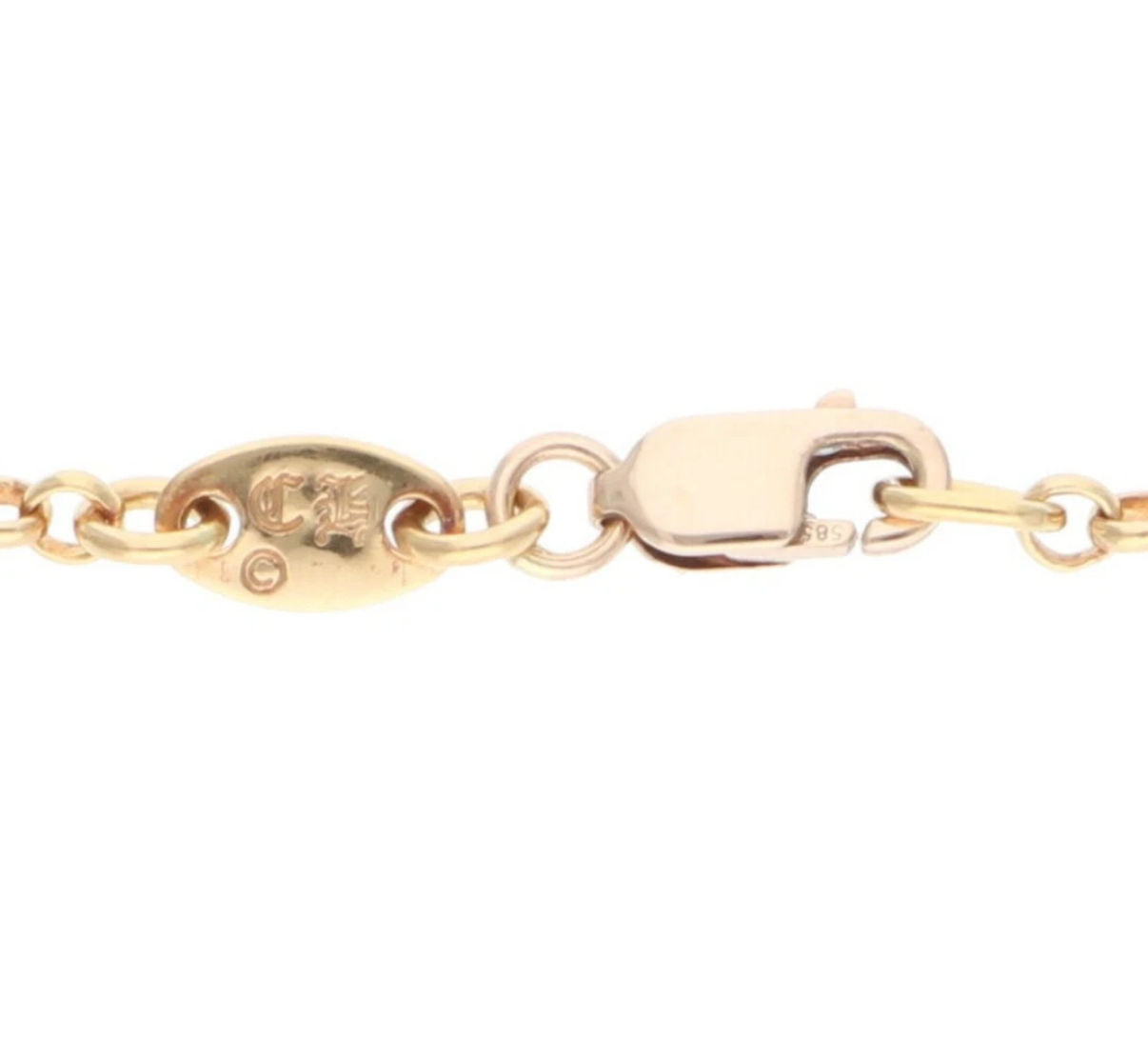 Chrome Hearts 22k Gold / Diamond Saftey Pin Necklace