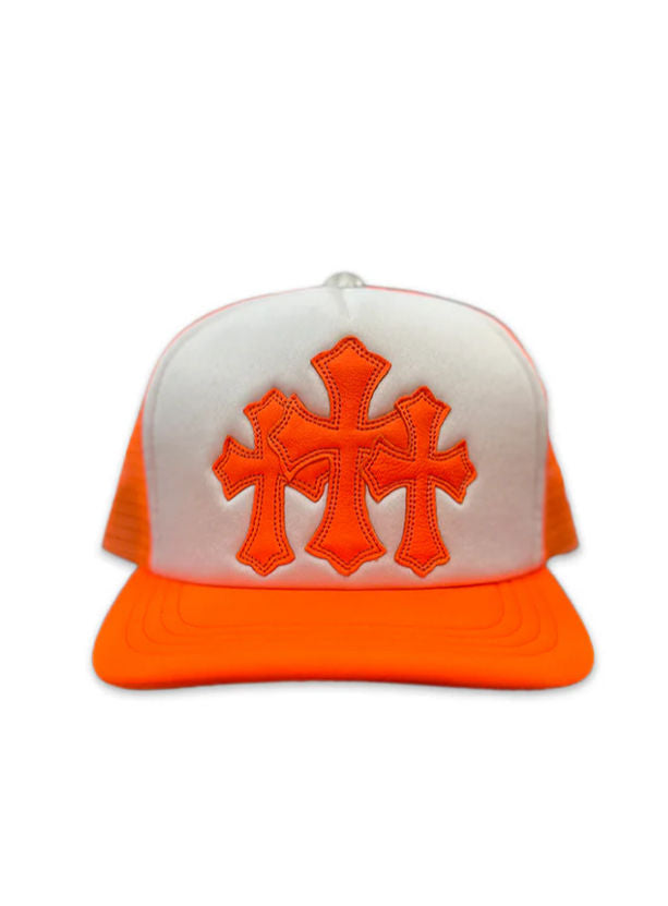 Chrome Hearts Art Basel Orange Triple Cross Trucker