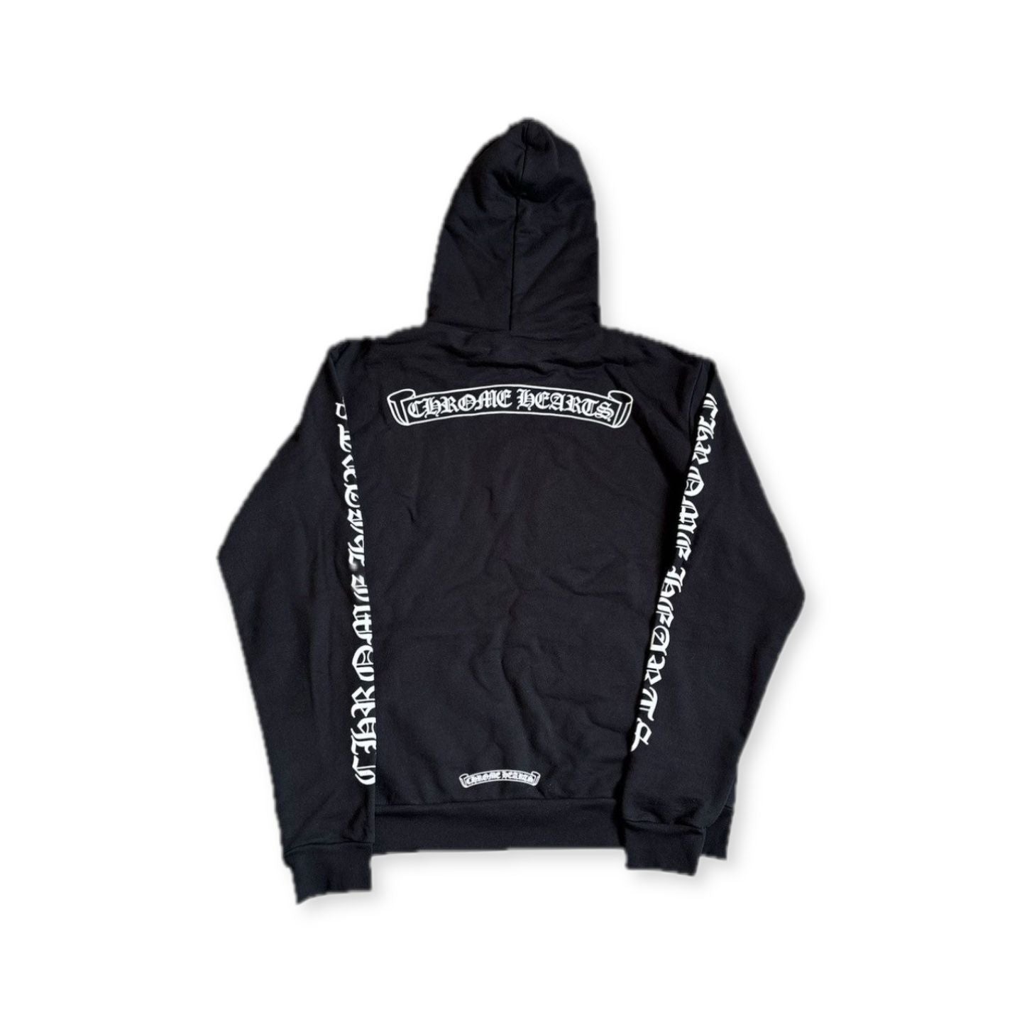 Chrome Hearts Black Scroll Logo Hoodie