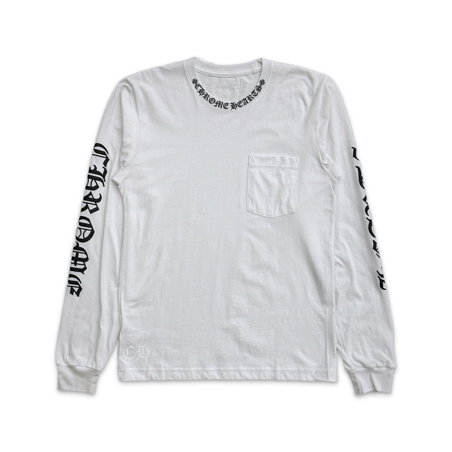 Chrome Hearts White Neck Logo L/S