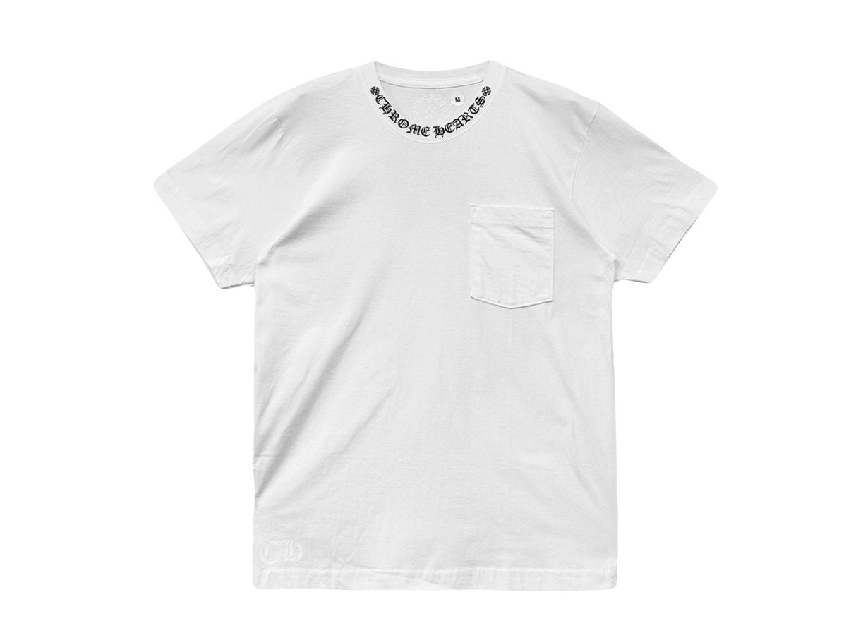 Chrome Hearts White Neck Scroll - Horseshoe Back S/s