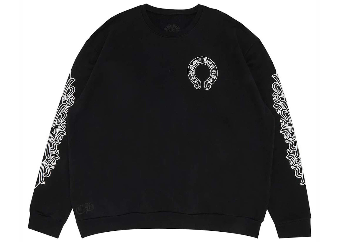 Chrome Hearts Floral Horseshoe Crewneck Black