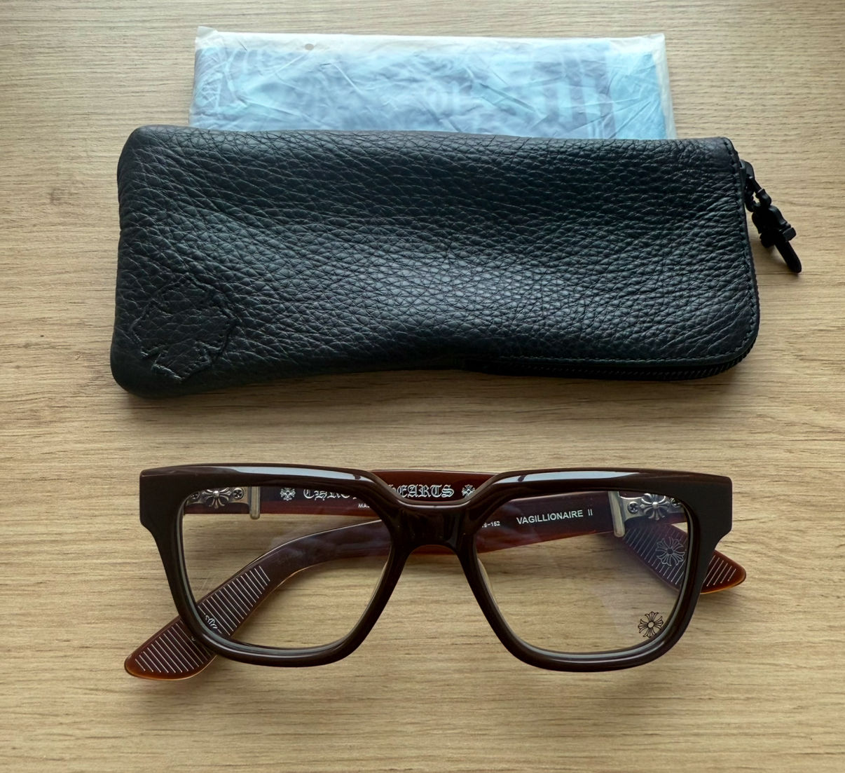 Chrome Hearts Brown & Silver Vagillioniare II Glasses