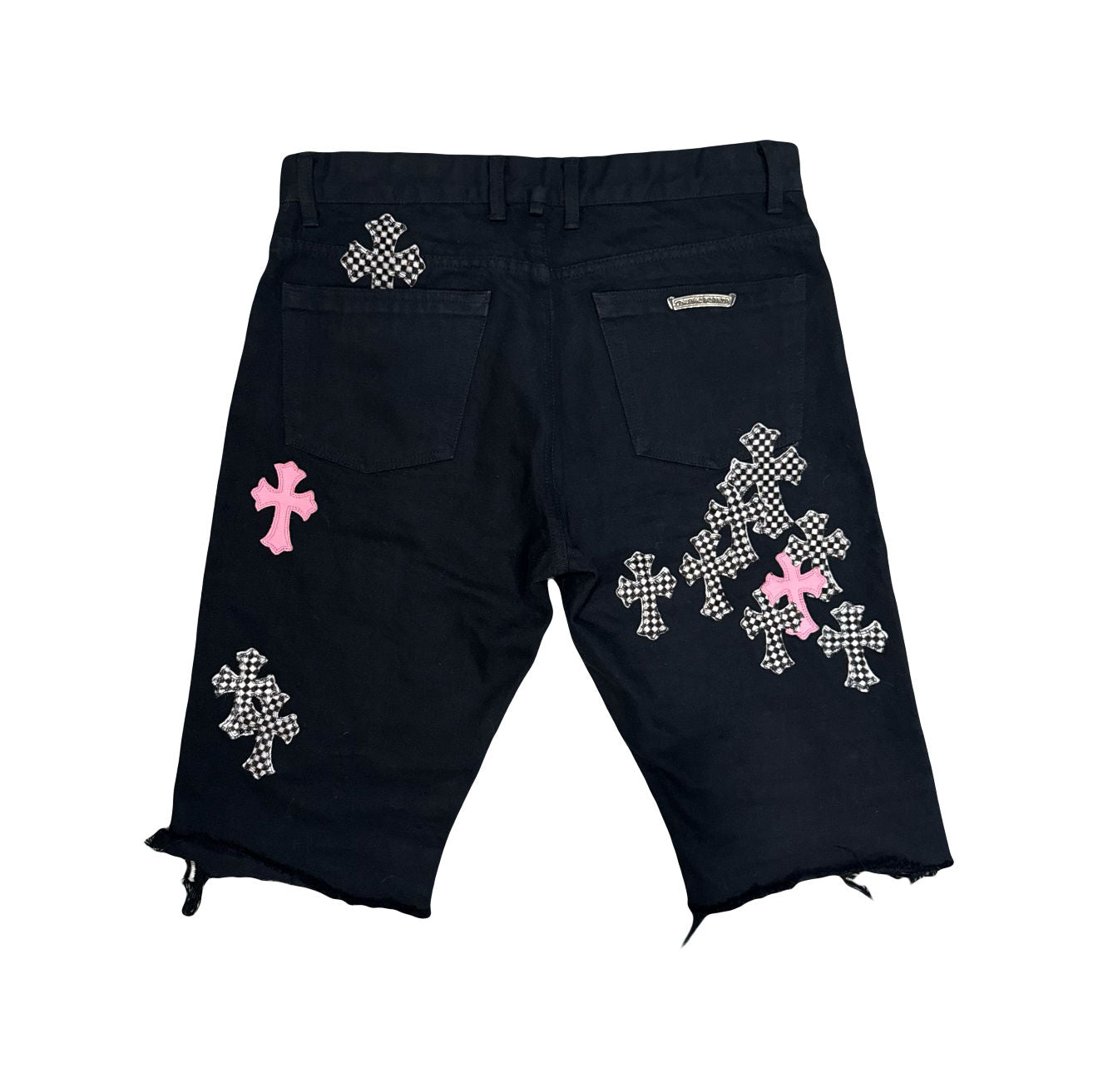 Chrome Hearts Pink Checkerboard Cross Patch Pants (Cut)