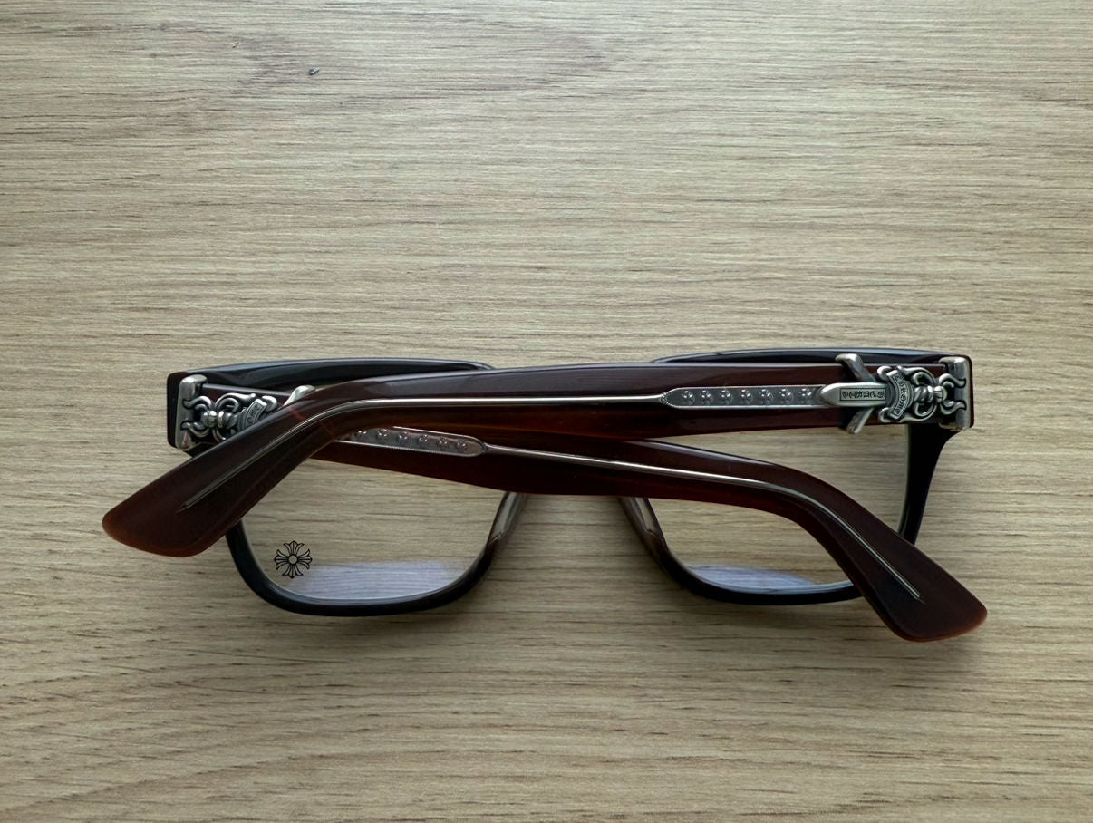 Chrome Hearts Brown & Silver Vagillioniare II Glasses