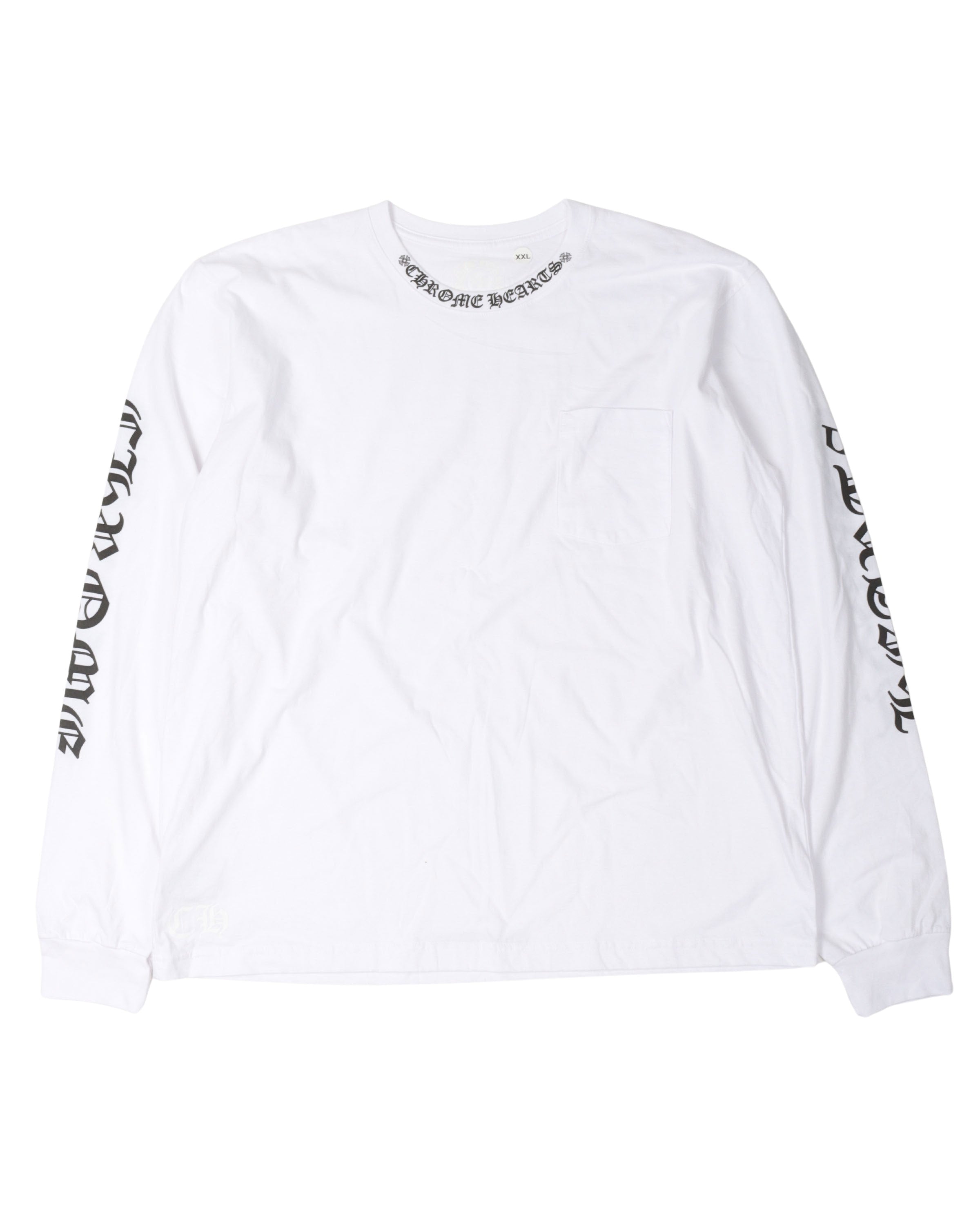 Chrome Hearts White Neck Scroll L/s