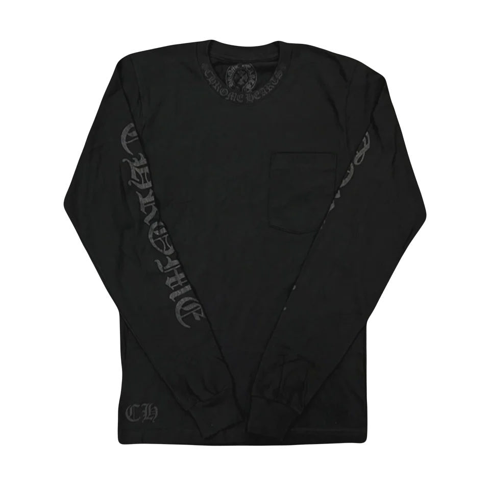 Chrome Hearts Black On Black Neck Scroll L/S