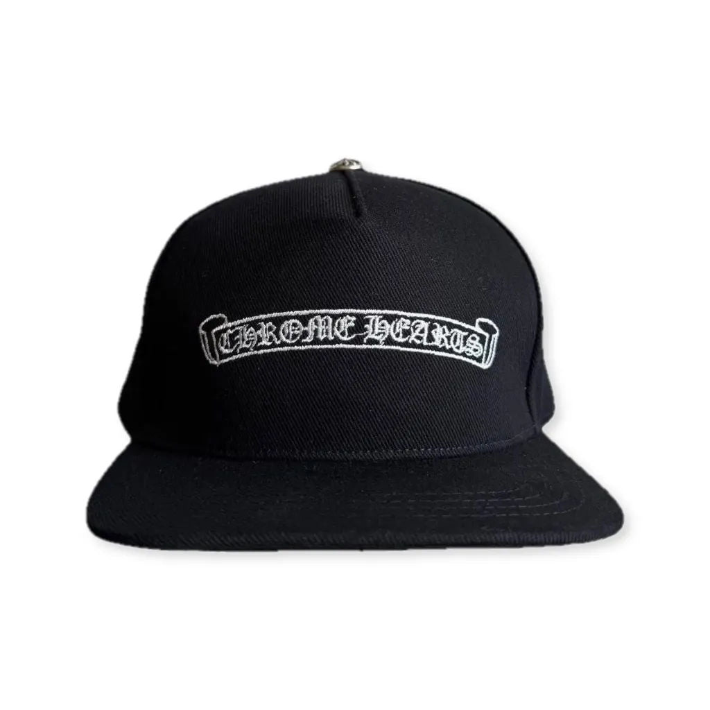 Chrome Hearts Black Scroll Logo Baseball Hat