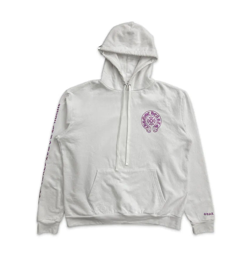 Chrome Hearts White Purple Glitter Hoodie