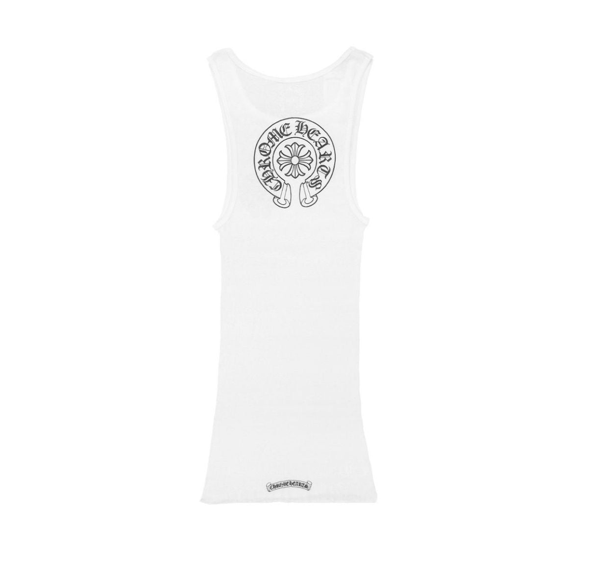 Chrome Hearts White Horseshoe Ribbed Tank Top