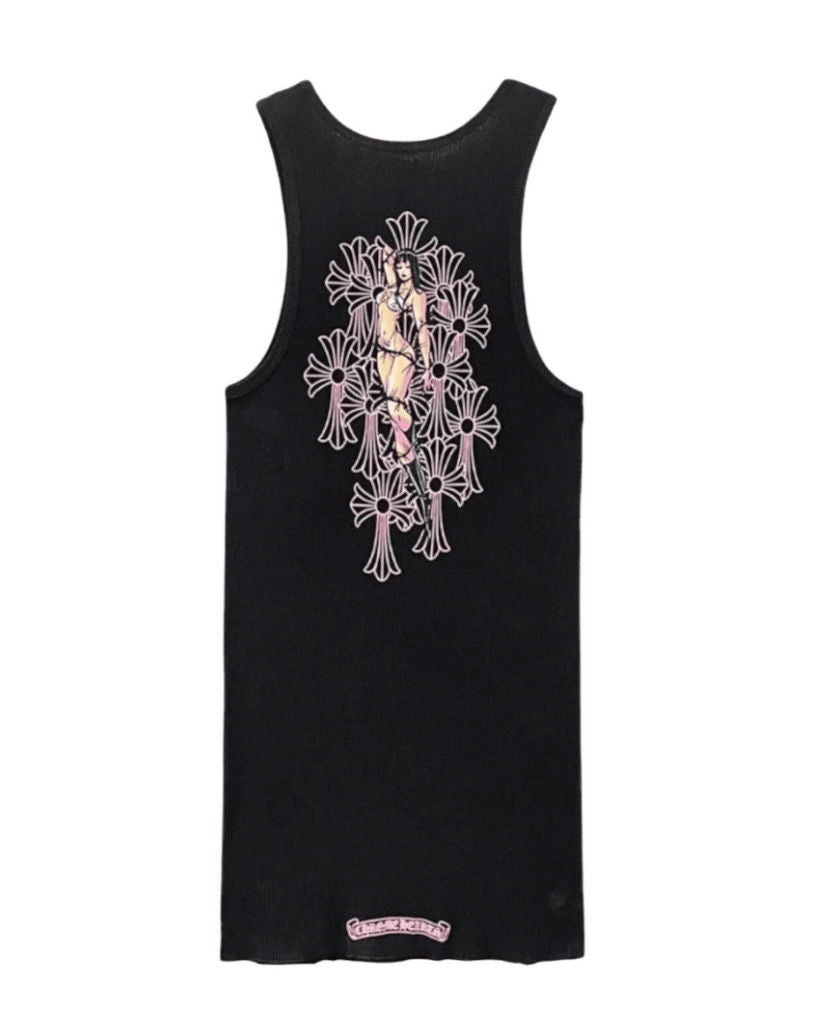 Chrome Hearts Black Deadly Doll Tank Top