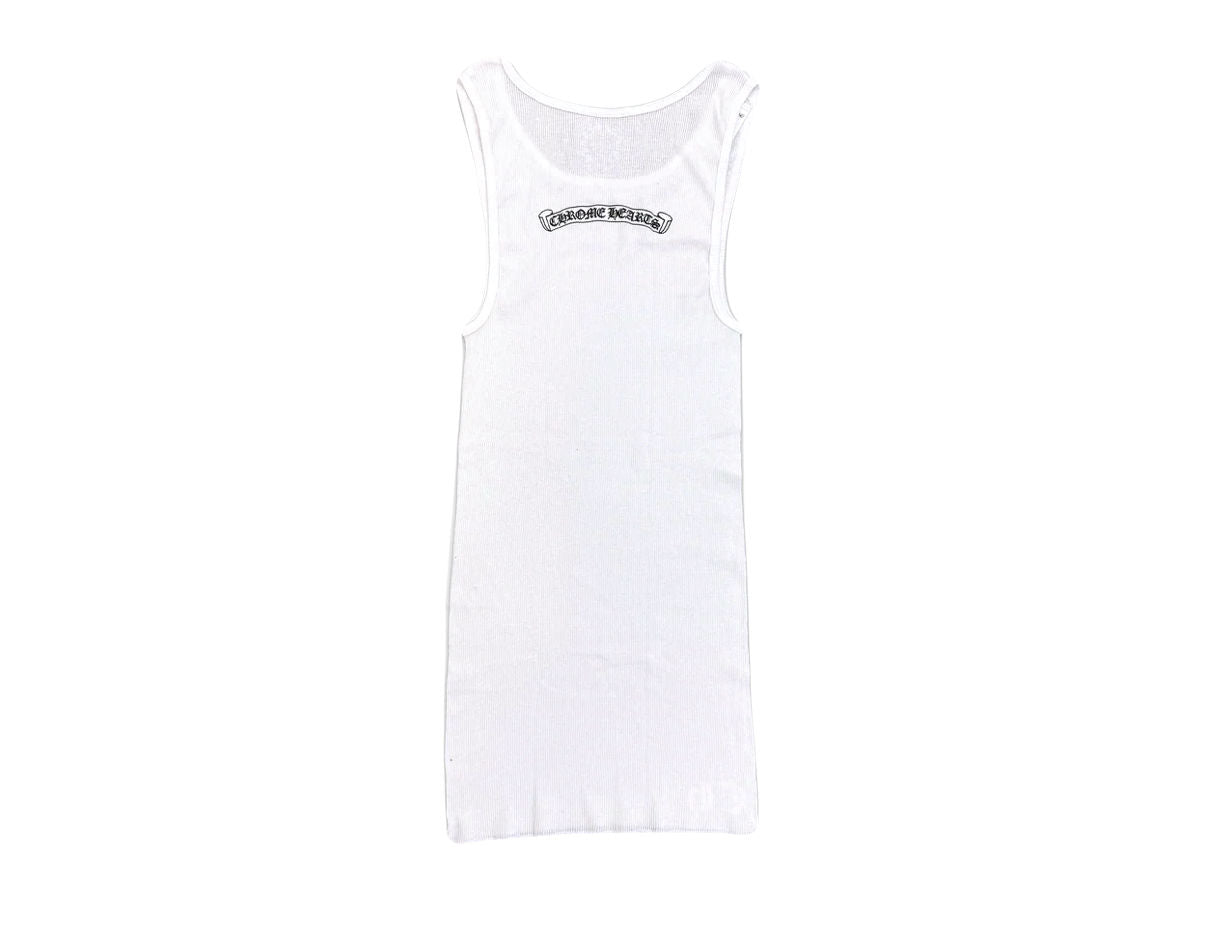 Chrome Hearts White Scroll Ribbed Tank Top