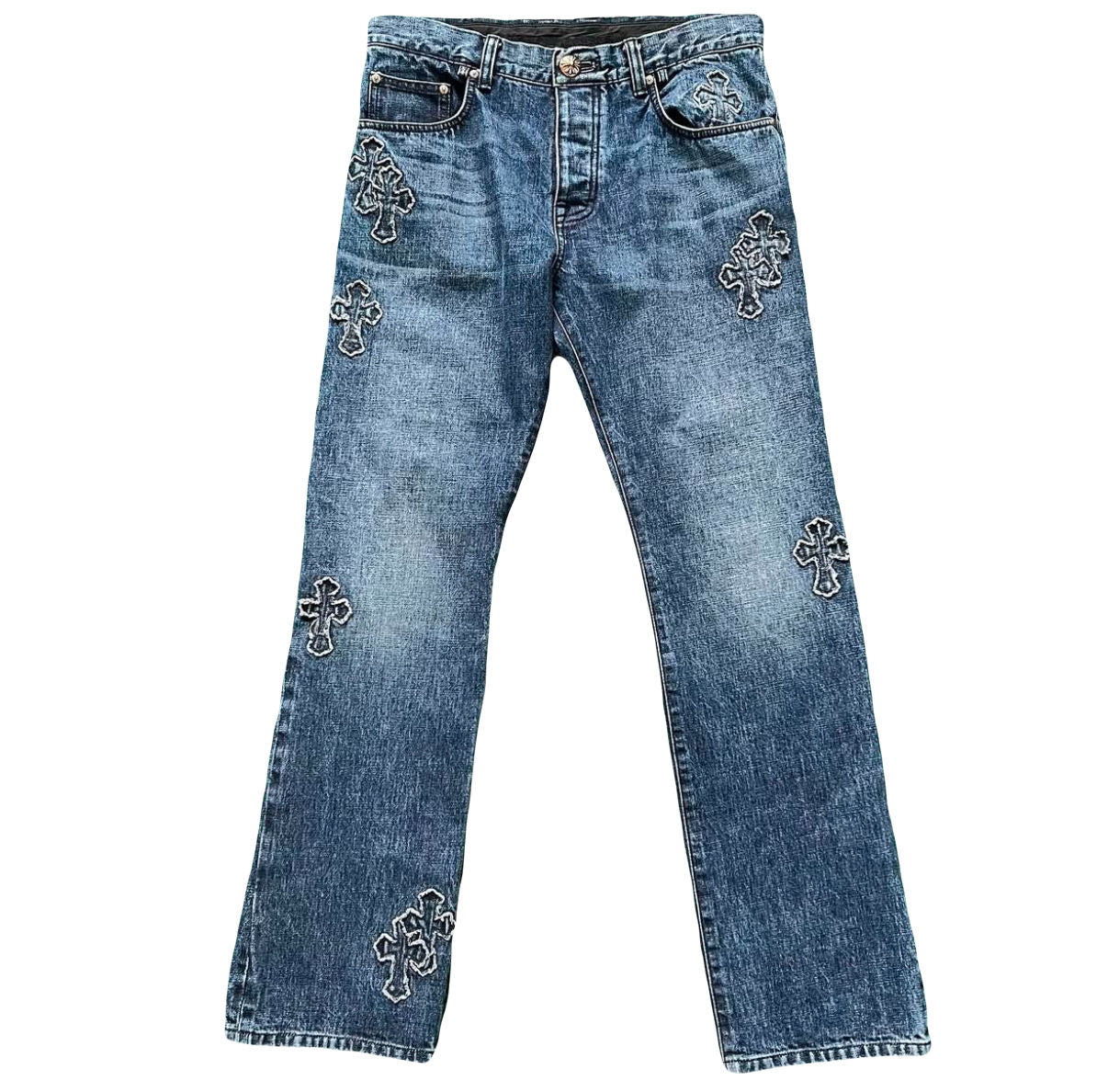 Chrome Hearts Denim Cross Patch Jeans