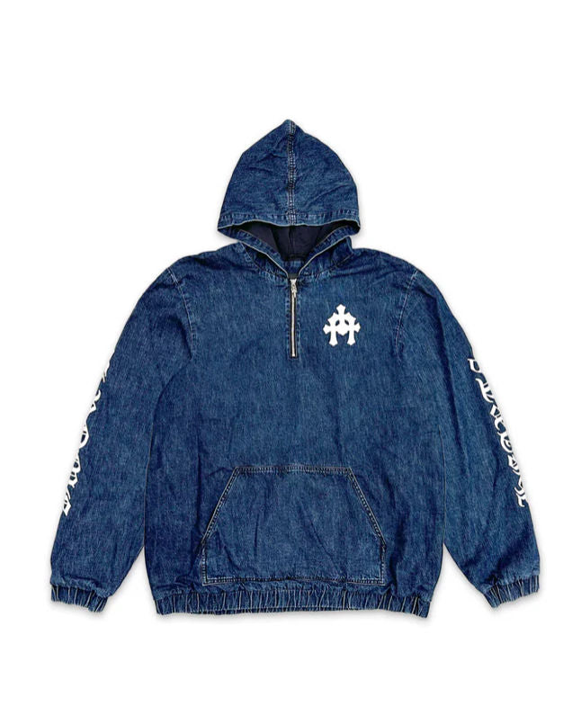 Chrome Hearts Denim Anorak Quarter Zip Up Jacket