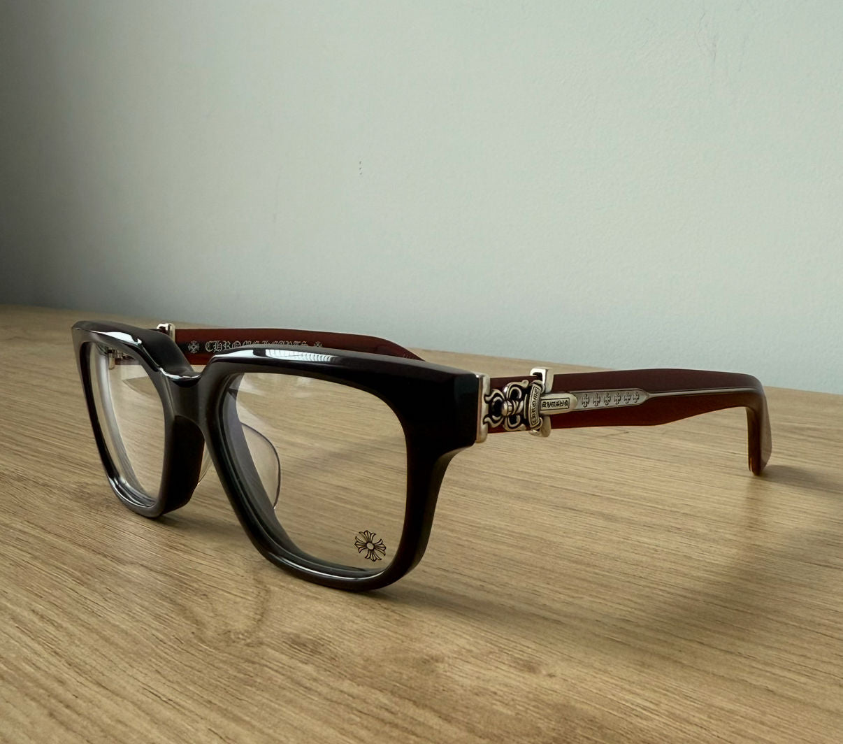 Chrome Hearts Brown & Silver Vagillioniare II Glasses