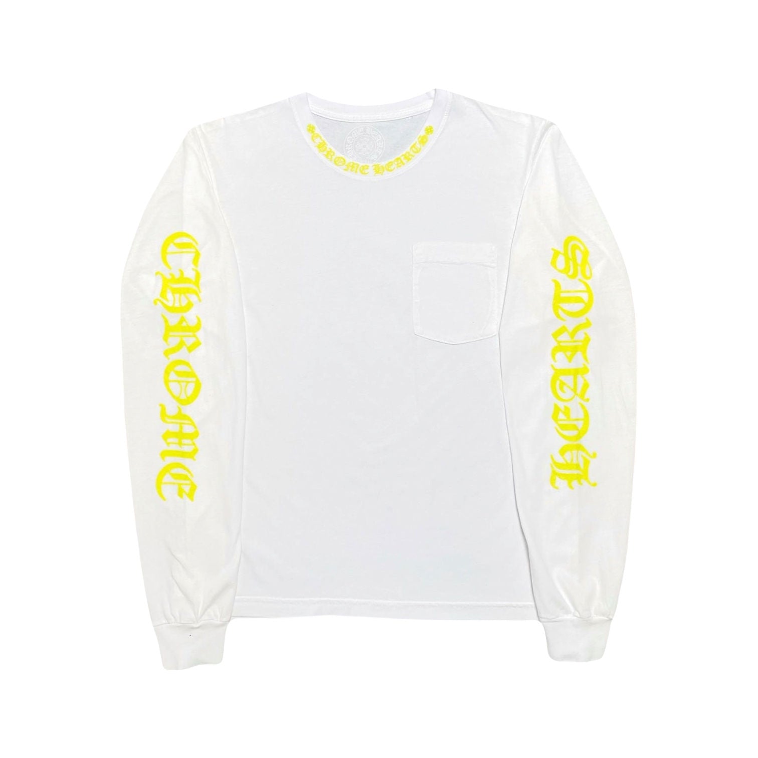 Chrome Hearts White/Green Neck Logo L/S