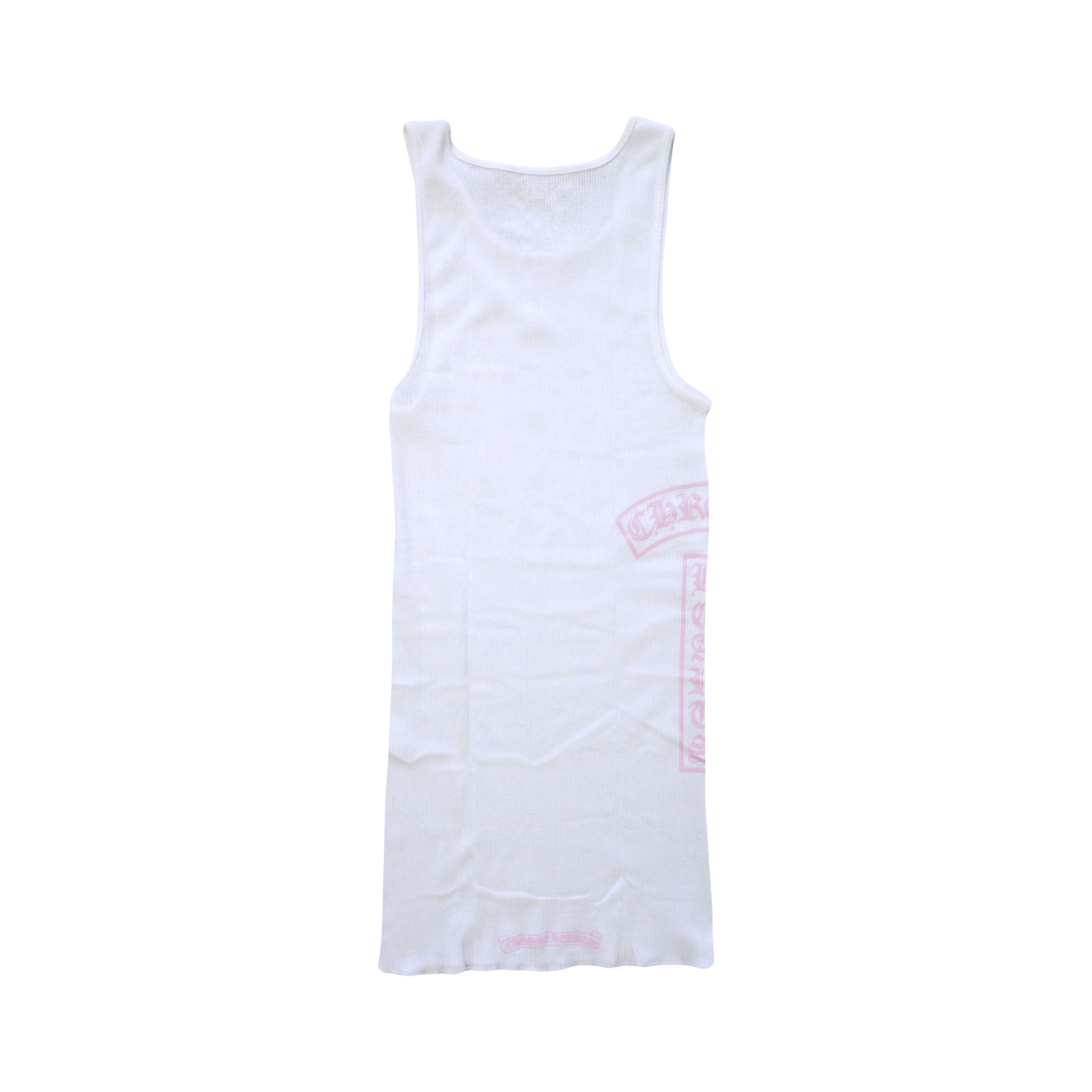 Chrome Hearts White Pink Vertical Logo Tank Top