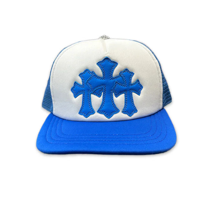 Chrome Hearts Art Basel Blue Triple Cross Trucker