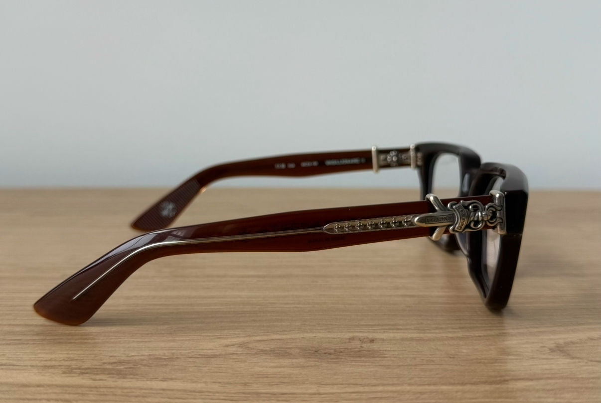 Chrome Hearts Brown & Silver Vagillioniare II Glasses