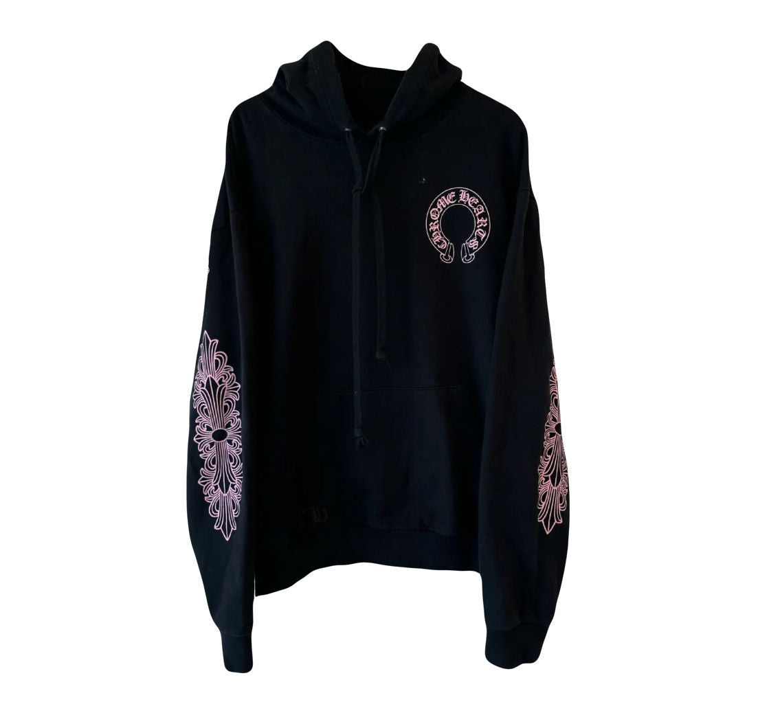 Chrome Hearts Black Pink Floral Friends & Family Hoodie