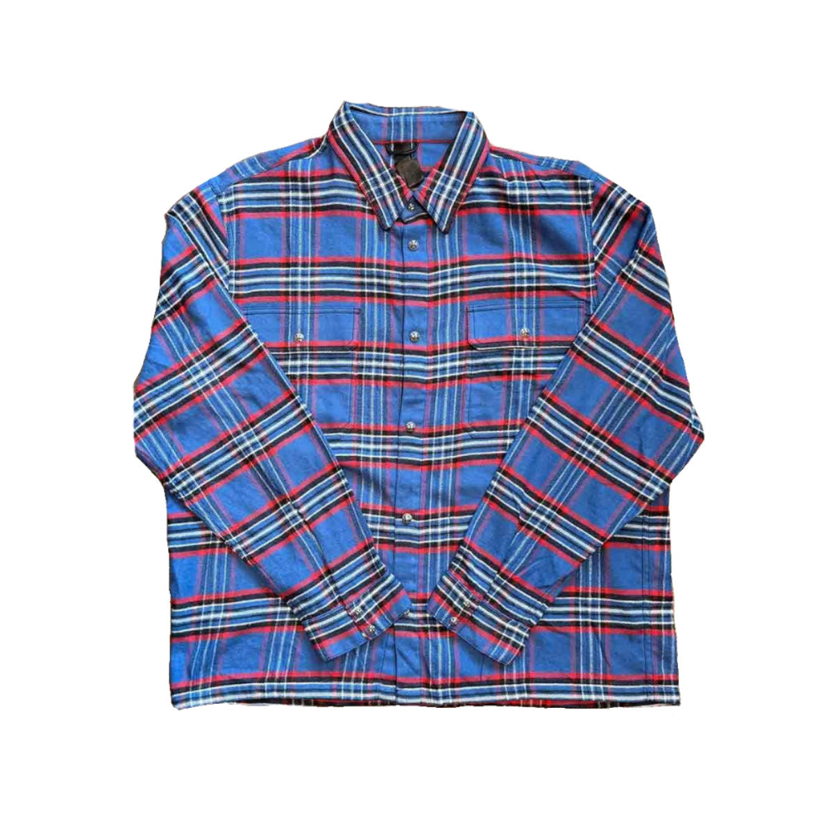 Chrome Hearts Blue/Red Work Dog Flannel Shirt