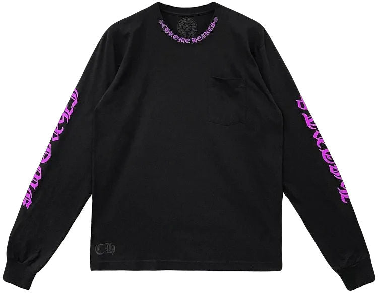 Chrome Hearts Black Purple Neck Scroll L/S